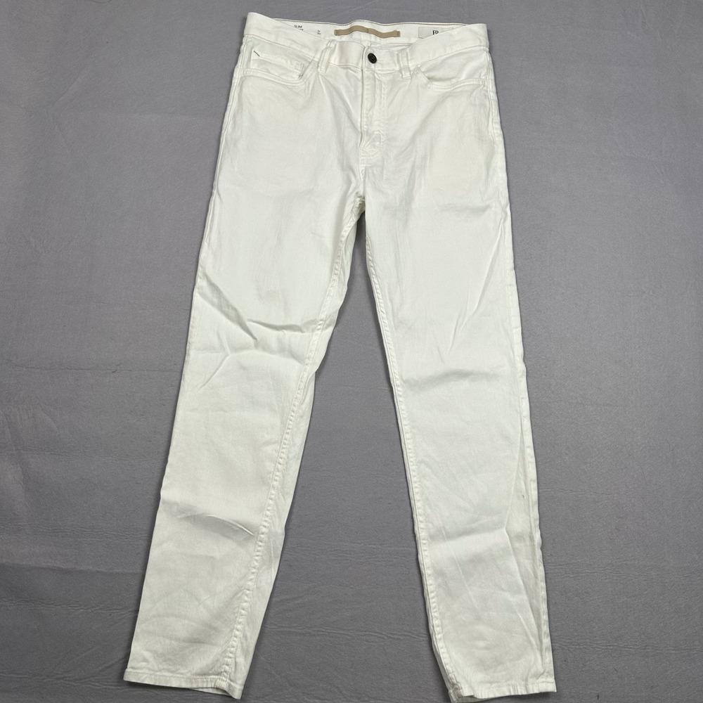 Banana Republic Slim Linen Traveler Pants White 31x30 Jeans 869333-00